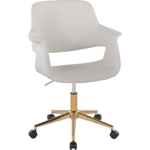 Vintage Flair Office Chair in Gold & Cream Velvet